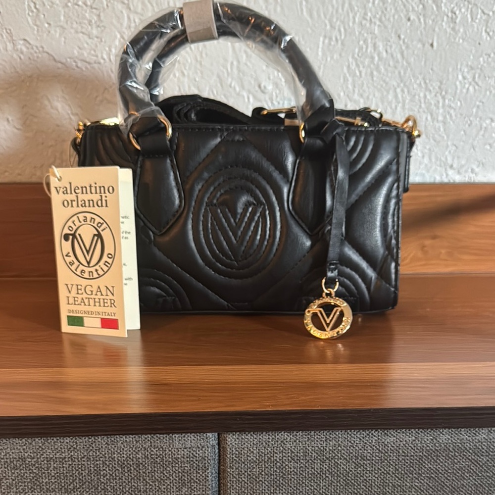 Valentino Orlandi Black Mini Quilted Bag